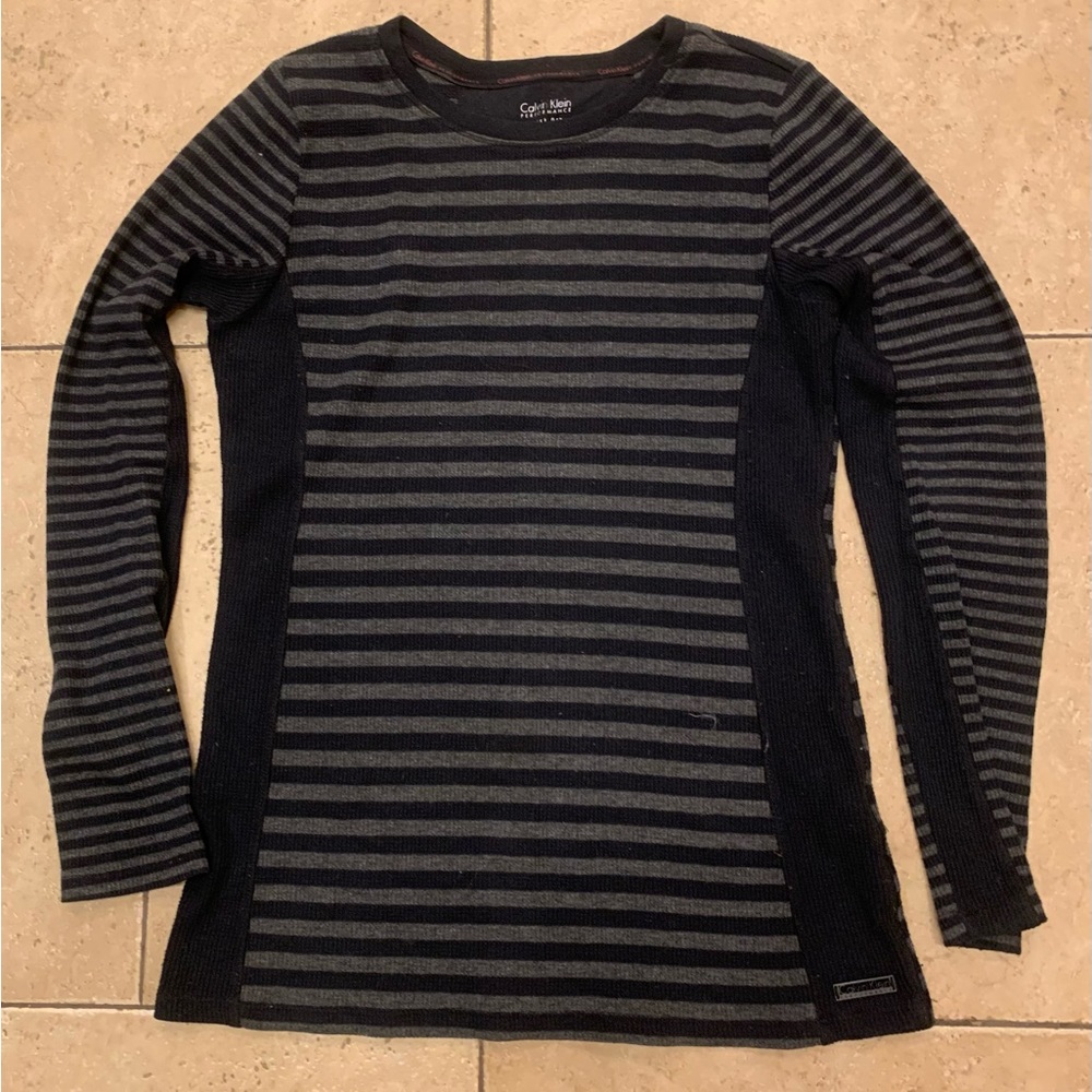 Calvin Klein Performance Quick Dry striped shirt. Size XS.